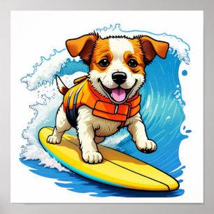 Affiche Chien de surf