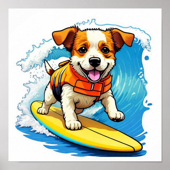 Affiche Chien de surf (Devant)