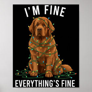 Affiche Chien de Terre-Neuve Noël Je vais bien Tout va bie
