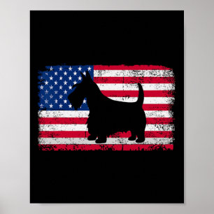 Affiche Chien de Terrier écossais 4 juillet Amérique patri