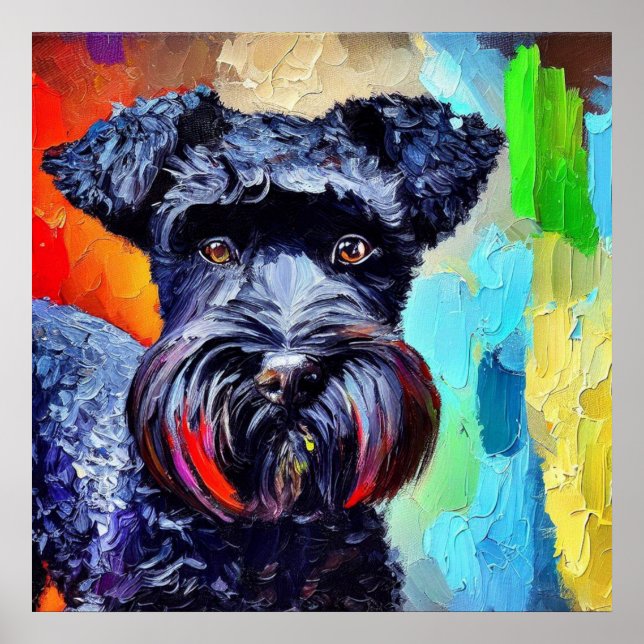 Affiche Chien de Terrier russe noir (Devant)