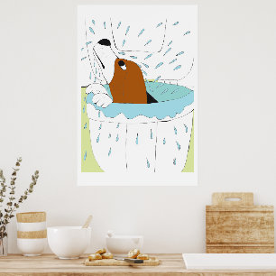 Affiche chien de toilette