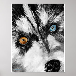 Affiche Chien de traîneau de l'Alaska "Lets Run" Print