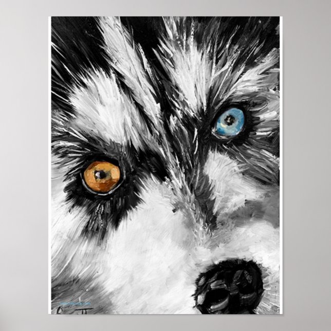 Affiche Chien de traîneau de l'Alaska "Lets Run" Print (Devant)