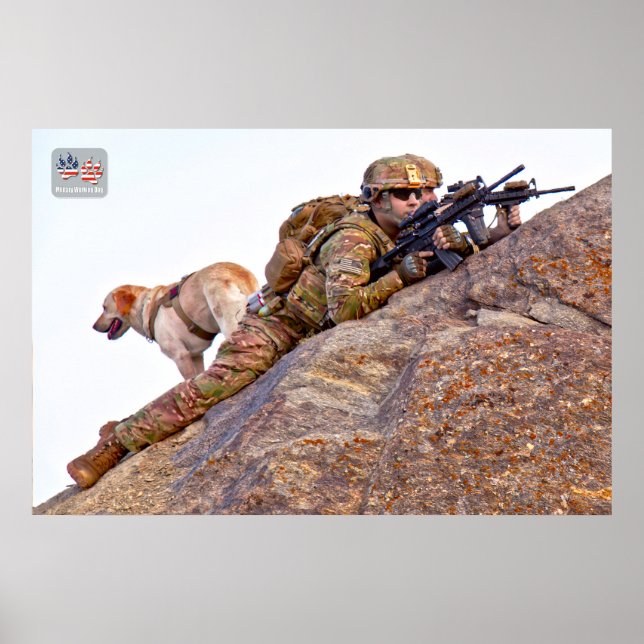 AFFICHE CHIEN DE TRAVAIL MILITAIRE AMÉRICAIN (Devant)