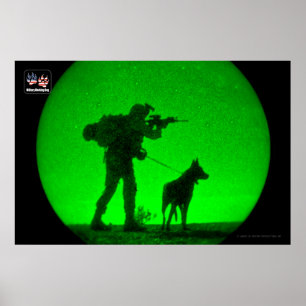AFFICHE CHIEN DE TRAVAIL MILITAIRE AMÉRICAIN
