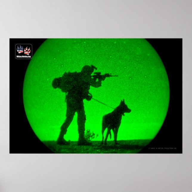 AFFICHE CHIEN DE TRAVAIL MILITAIRE AMÉRICAIN (Devant)