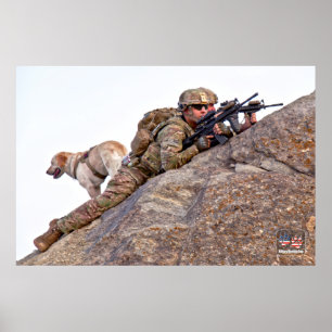 AFFICHE CHIEN DE TRAVAIL MILITAIRE AMÉRICAIN