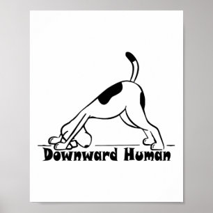 Affiche Chien de yoga adorable humain vers le bas Yoga Dél