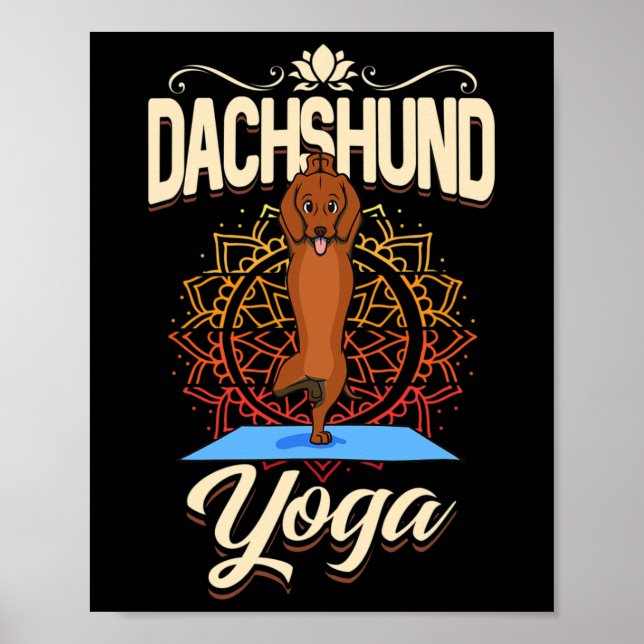 Affiche Chien de yoga Daschhund  (Devant)