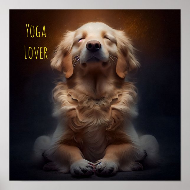 Affiche Chien de Yoga mignon - AI (Devant)