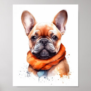 Affiche Chien d'eau français Bulldog Illustration