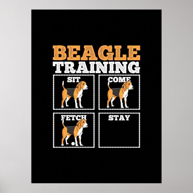 Affiche Chien d'entraînement beagle (Devant)