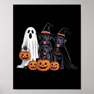 Affiche Chien d'Halloween Black Labrador Lovers Citrouille