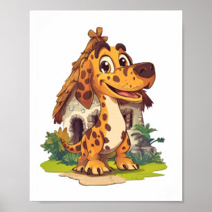 Affiche Chien Dino � Drôle de Pup Préhistorique