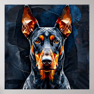 Affiche chien dobermann