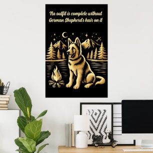 Affiche Chien d'or par le feu de camp