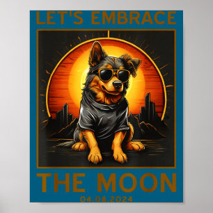 Affiche Chien drôle Éclipse solaire totale Étreinte