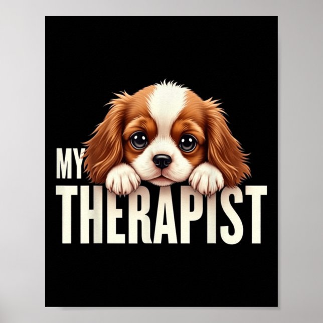 Affiche Chien Drôle Mon Thérapeute Cavalier King Charles S (Devant)