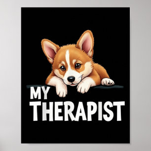 Affiche Chien Drôle Mon Thérapeute Chien Corgi Gallois