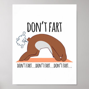 Affiche Chien drôle ne péte pas Yoga Workout Pose drôle de