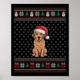 Affiche Chien du Labrador portant le chapeau de Santa Hat