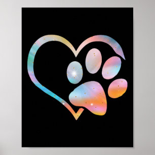 Affiche Chien Empreinte de patte Psychedelic Tie Dye Angla