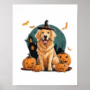Affiche chien en halloween drôle