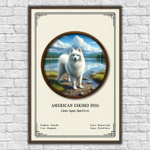Affiche Chien Esquimau Américain Série de Zoologie