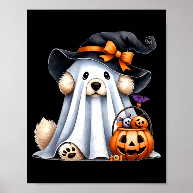Affiche Chien fantôme d'Halloween (Devant)