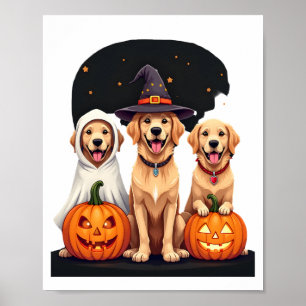 Affiche Chien fantôme Retriever doré Halloween Trick Or Tr