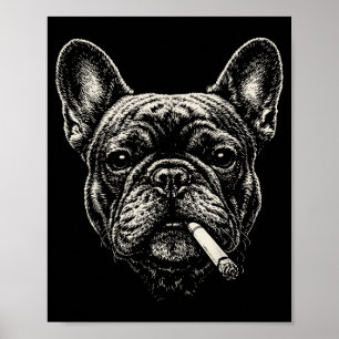 Affiche Chien fumant une cigarette drôle de mème de bouled