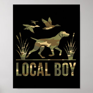 Affiche Chien Garçon Local Chien de Chasse Camo Sud Countr