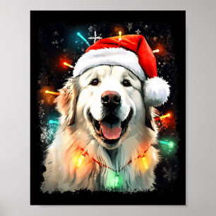 Affiche Chien Grands Pyrénées Noël 