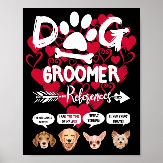 Affiche Chien Groomer Références Cadeau Grooming Chien Sal (Devant)
