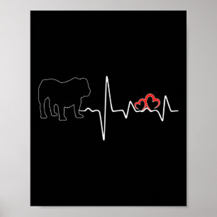 Affiche Chien Heartbeat Amour Pour Chiens Amoureux Bulldog