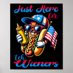 Affiche Chien Je suis juste là pour les Wieners 4 juillet