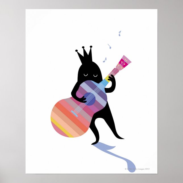 Affiche Chien Jouant de la guitare (Devant)