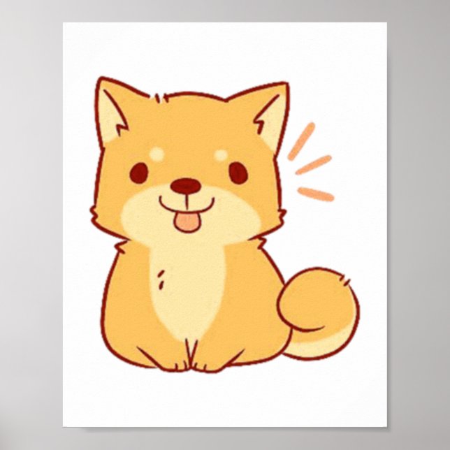 Affiche Chien Kawaii Shiba (Devant)