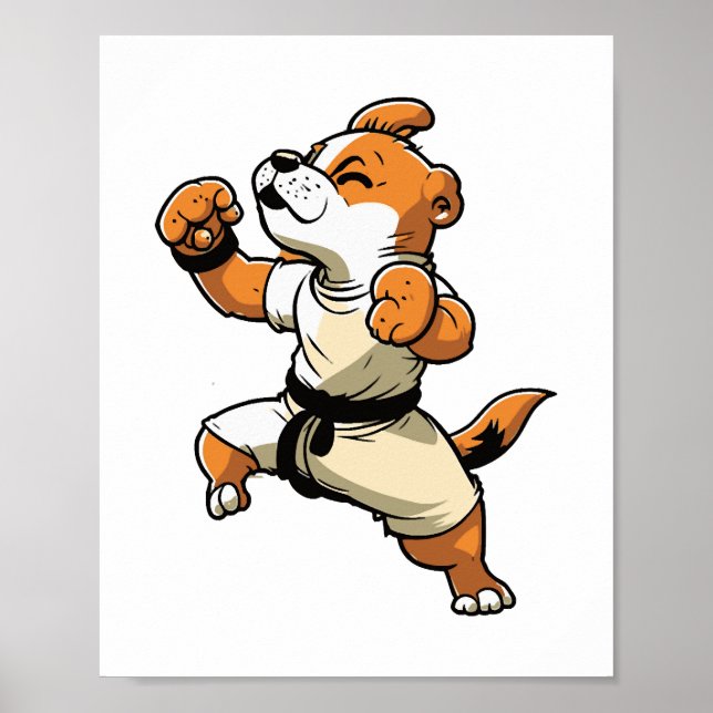 Affiche Chien Knows Karate transformé (Devant)