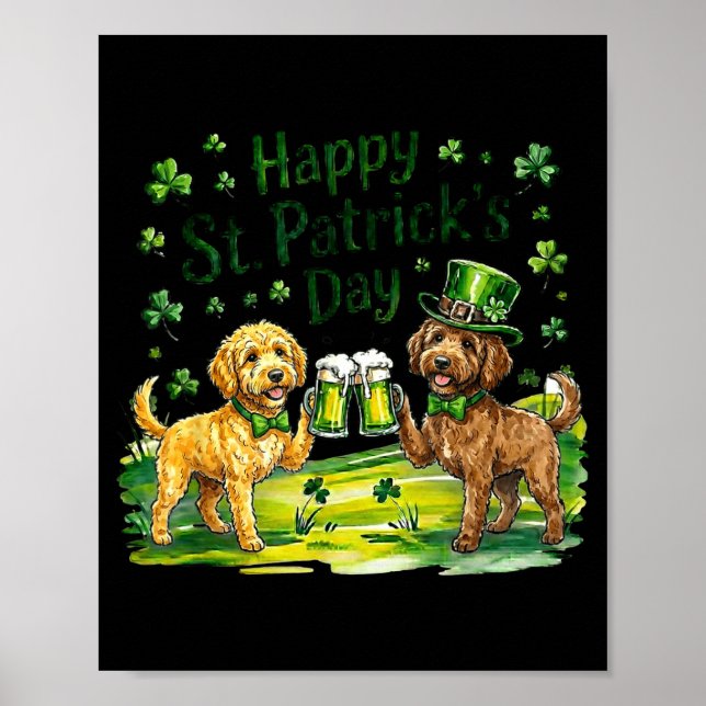 Affiche Chien labradoodle de la Saint-Patrick  (Devant)