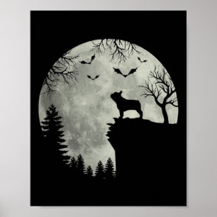 Affiche Chien Lune Hurlement Dans La Forêt Halloween Chien