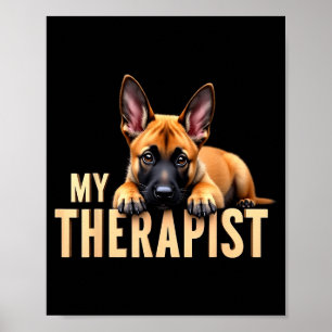 Affiche Chien Malinois Mignon Mon Thérapeute Berger Belge