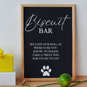 Affiche Chien mariage moderne traiter signe biscuit bar en
