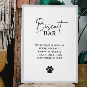 Affiche Chien mariage moderne traiter signe biscuit bar en