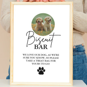Affiche Chien mariage moderne traiter signe biscuit bar en