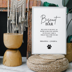 Affiche Chien mariage moderne traiter signe biscuit bar en