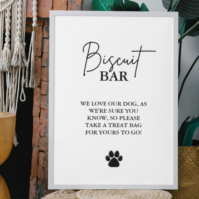 Affiche Chien mariage moderne traiter signe biscuit bar en (Créateur téléchargé)