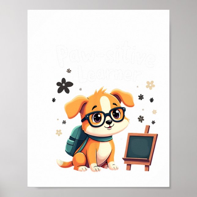 Affiche Chien Mignon Avec Cartable Rentree Des Classes Pup (Devant)