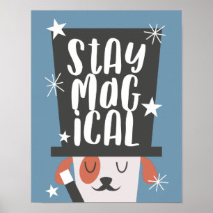 Affiche Chien Mignon Citation Magique Chambre de Nursery p